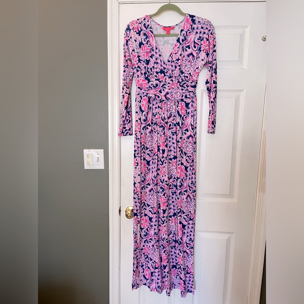 Lilly Pulitzer Nichola Long Sleeve fit and flare Maxi Dress